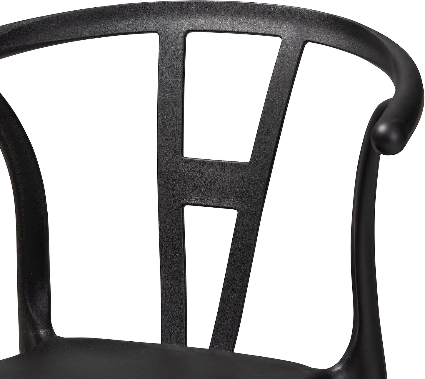 Nordic Style PP Plastic Dining Chair with Backrest Black