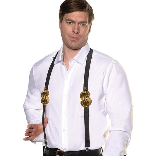 Suspenders with $ Sign Gold
