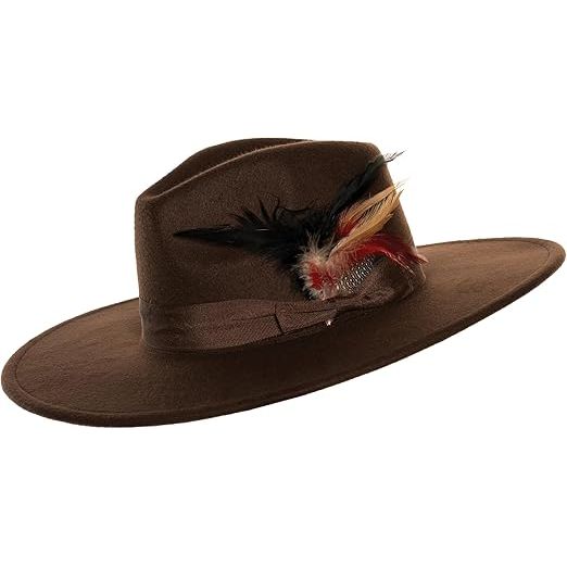Wide Brim Fedora Brown