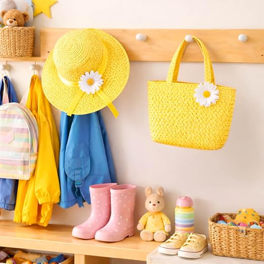 Tea Party Hat and Bag Set Yellow