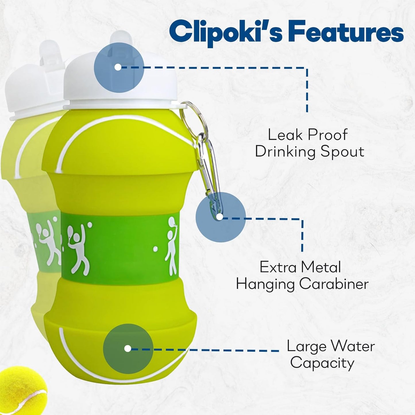 550ML Foldable Bottle Tennis