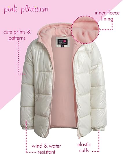 GWP Metallic Grid Puffer Ivory