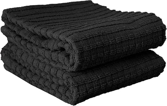 Solid Kitchen Towel Black 18 x 28