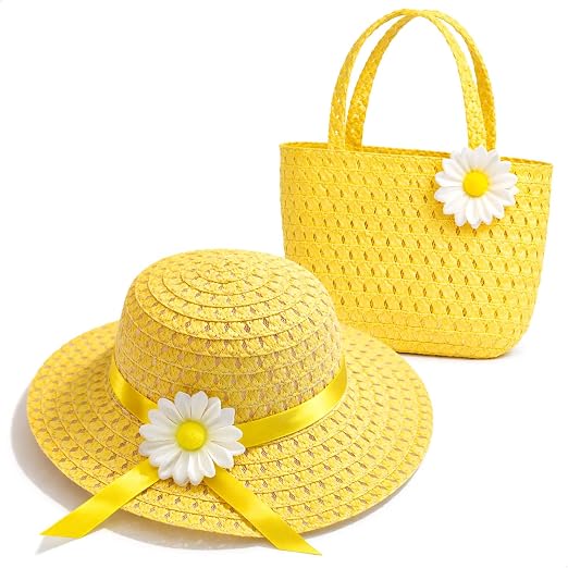 Tea Party Hat and Bag Set Yellow
