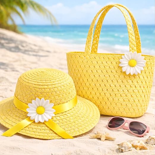 Tea Party Hat and Bag Set Yellow