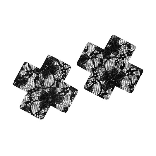 Vogue Black Lace X Nipple Cover Pasties