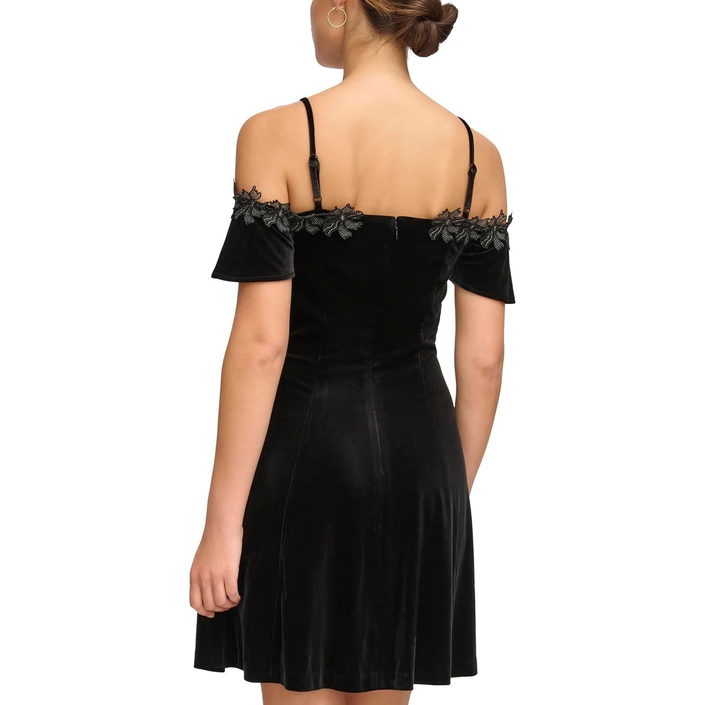 Velvet Off The Shoulder Mini Dress Black - Kensie