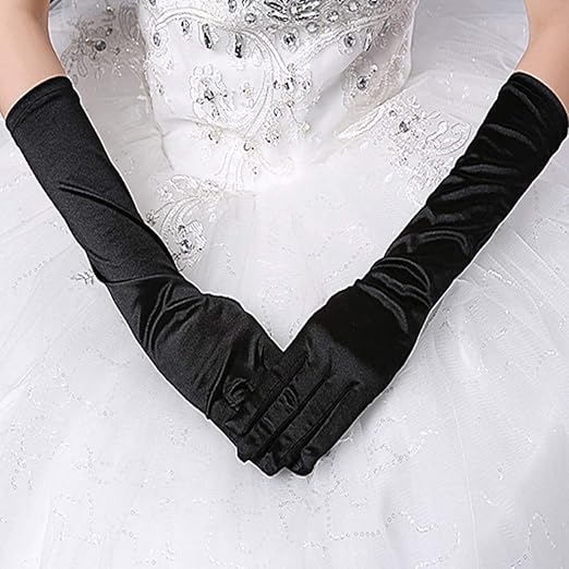 Satin Gloves Balck