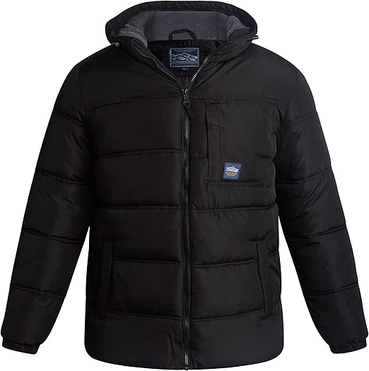 Double Needle Quilted Puffer Black