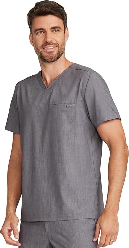 Top de cuello en V gris jaspeado