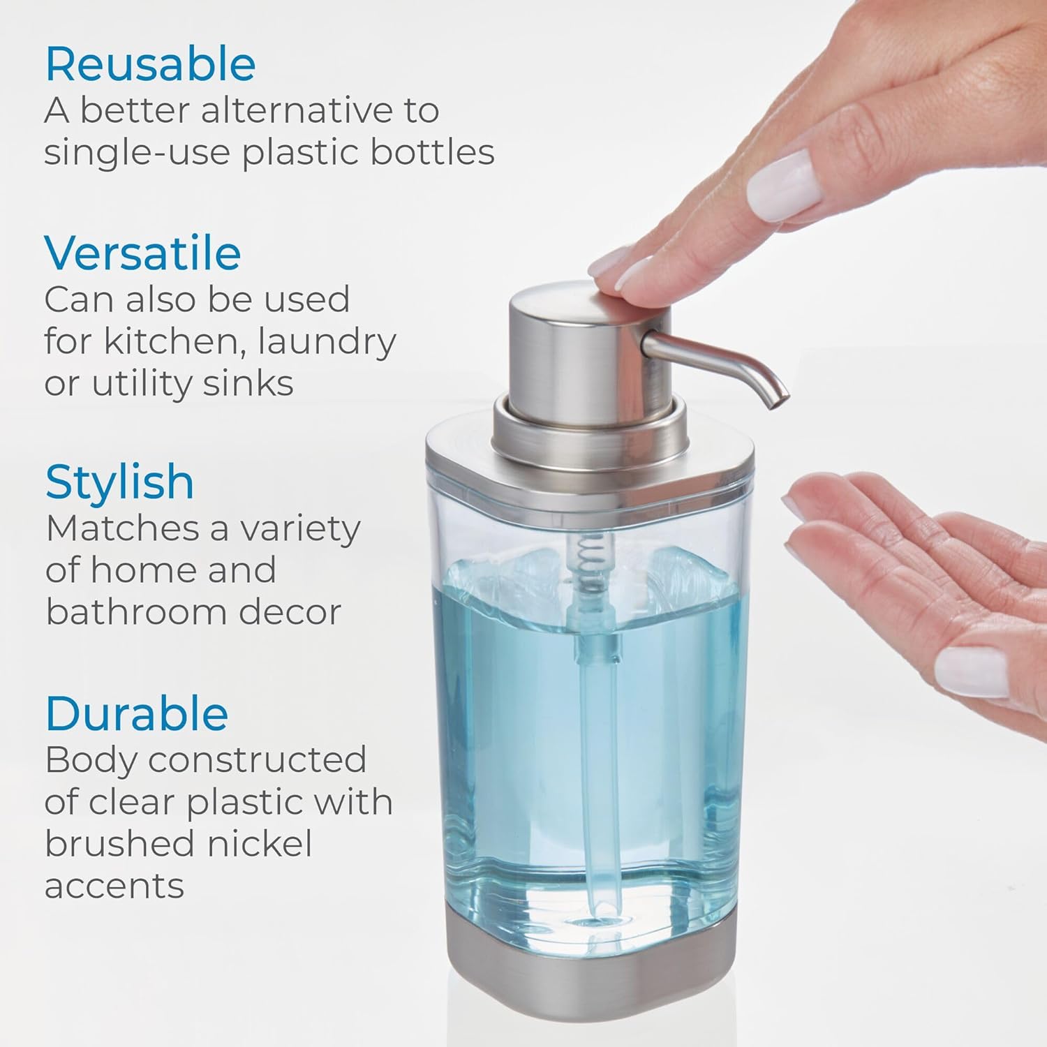 Ilese Soap Pump Clear/Brushed Nickel