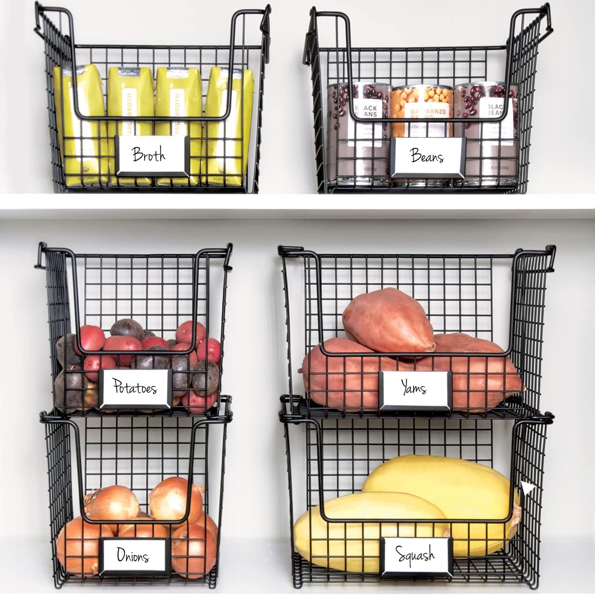 Classico Stackable Basket 8" x 10" x 7.75" Matte Black