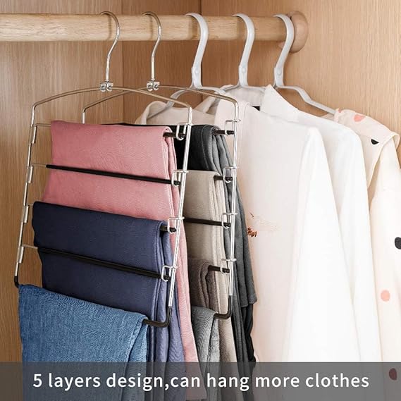 Black/Chrome S/2 4-Tier Pant  Hanger