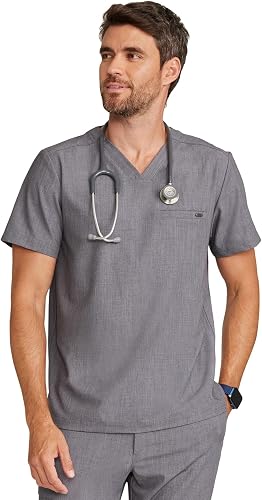 Top de cuello en V gris jaspeado