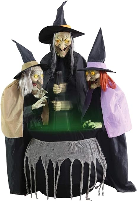 5' Animated Stichwick Sisters Witch Decoration