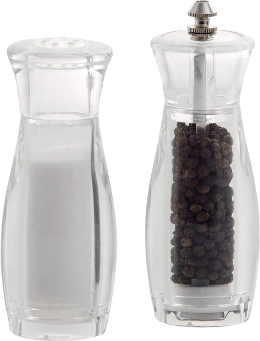 5.5IN Salt Shaker and Pepper  Set, 2-Piece, Clear