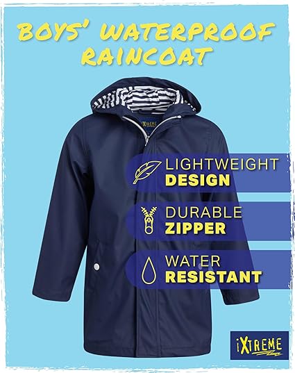 Solid Puffer Rain Jacket Navy Boy