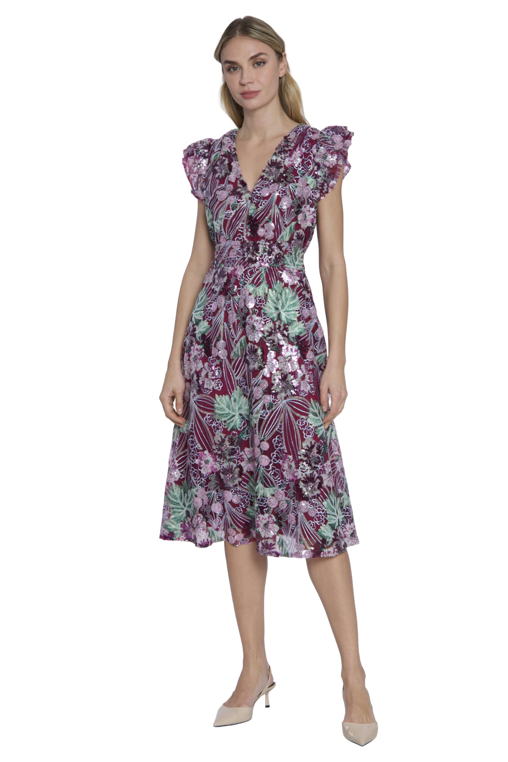 Floral Cocktail Dress Purple - Maggy London