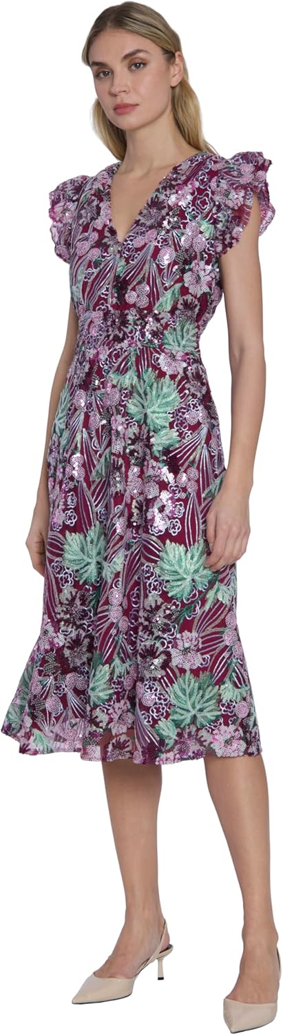 Floral Cocktail Dress Purple - Maggy London