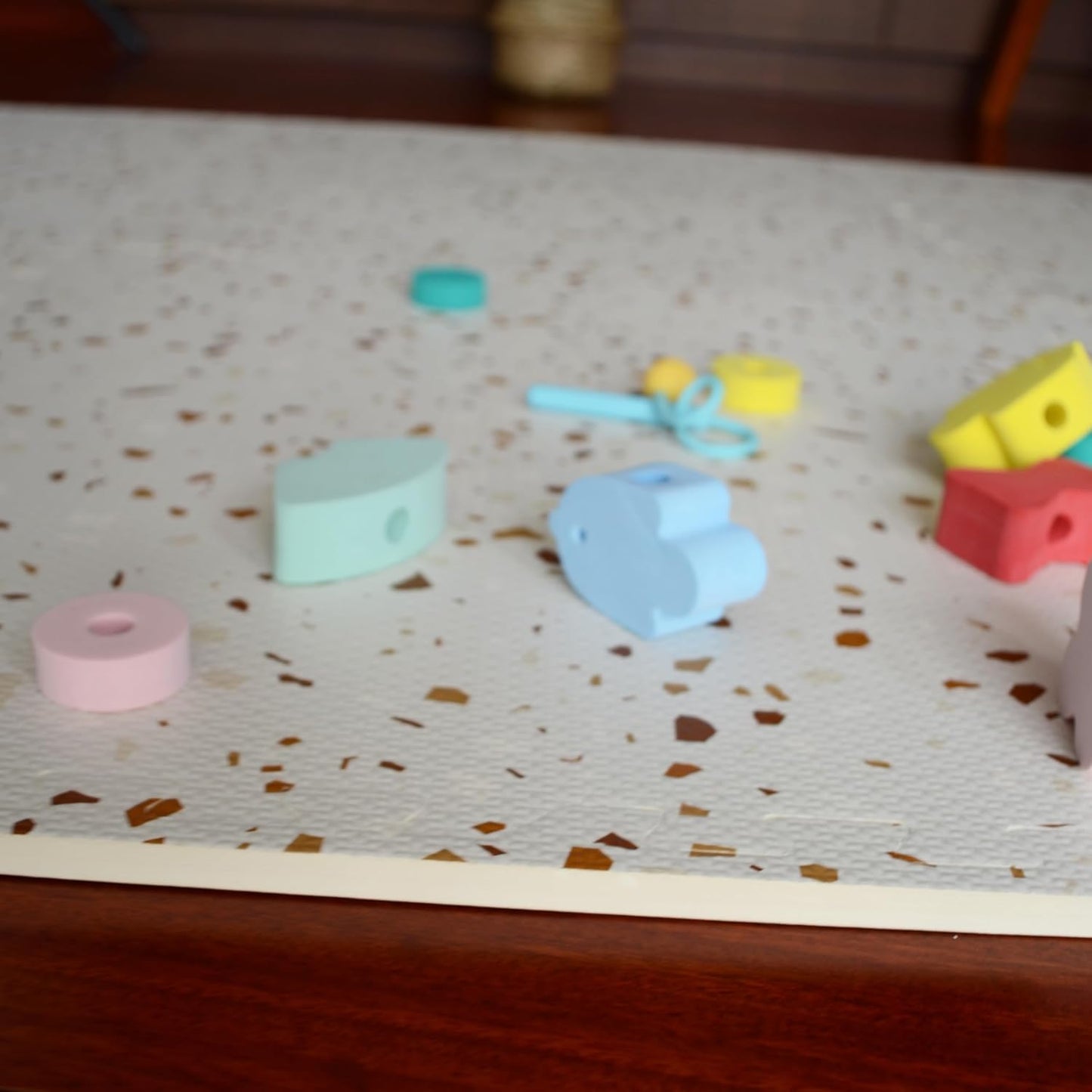 Play Mat with Design 6 Pieces - Brown