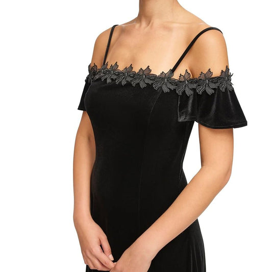 Velvet Off The Shoulder Mini Dress Black - Kensie