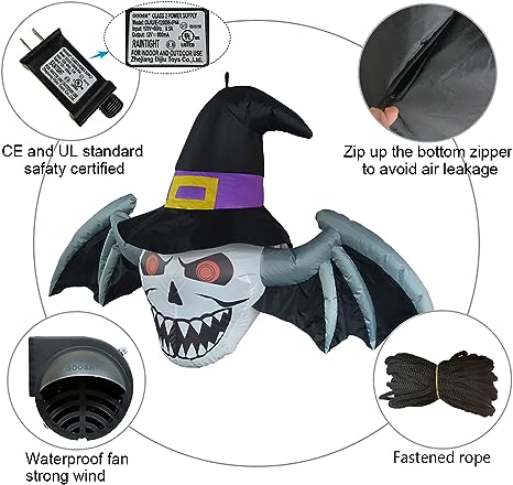 FT Length Inflatable Bat Winged Demon’s Head