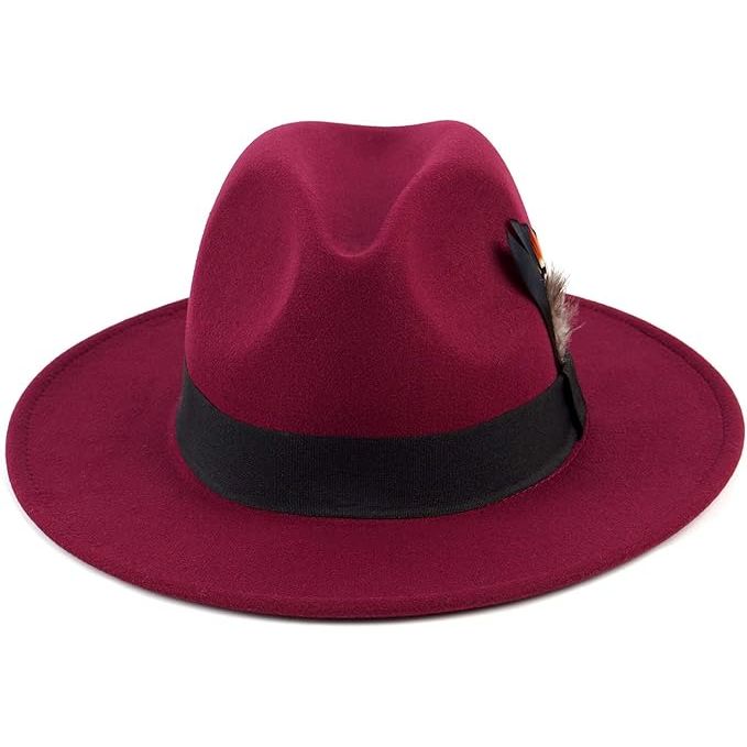 Wide Brim Pimp Hat- Burgundy