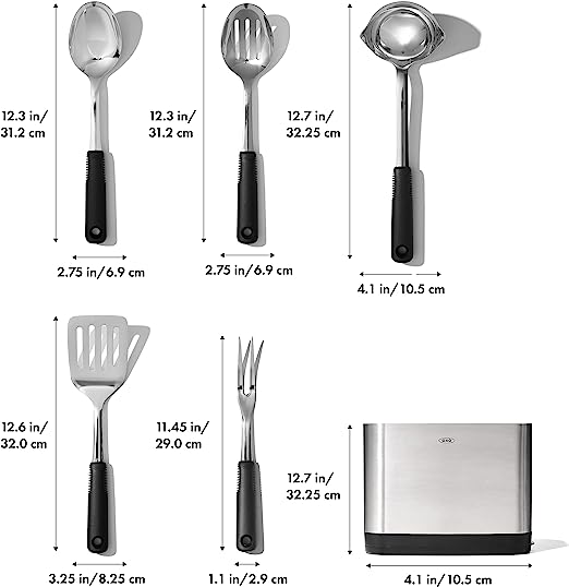 Good Grips Stainless Steel Prep & Serve Kitchen Tool 6pc Set