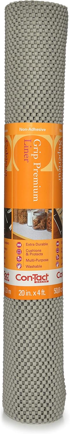 Thick Non-Adhesive Shelf & Drawer Liner 18" x 120' Grey