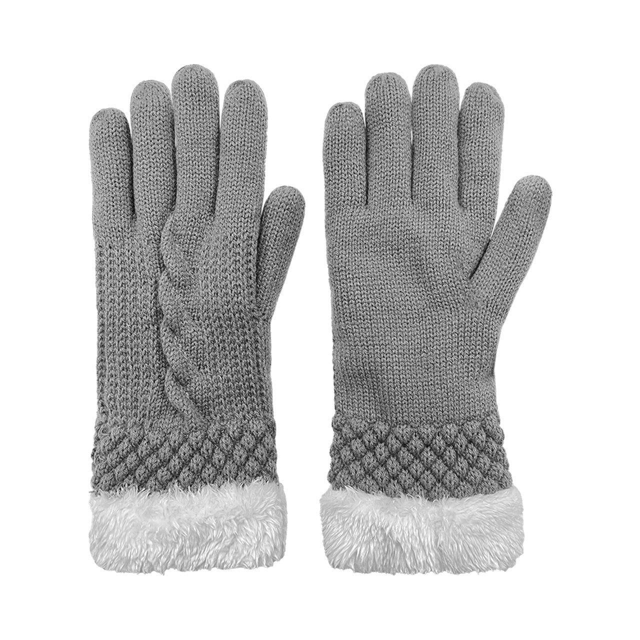 Cable Faux Fur Lined Glove in 7 Colors