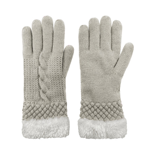 Cable Faux Fur Lined Glove in 7 Colors
