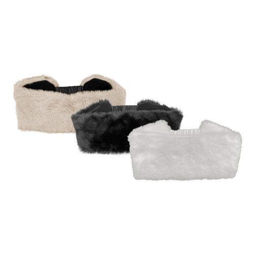 FAUX FUR HEADBAND WITH MICROFLEECE LINING