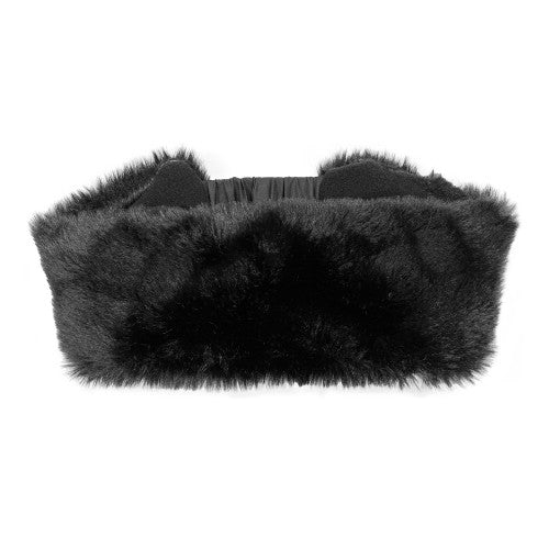 FAUX FUR HEADBAND WITH MICROFLEECE LINING