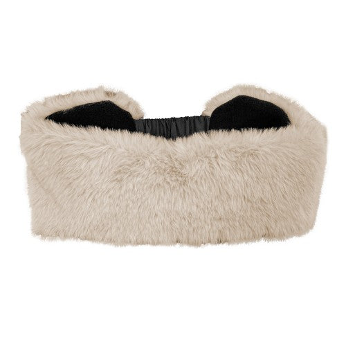FAUX FUR HEADBAND WITH MICROFLEECE LINING