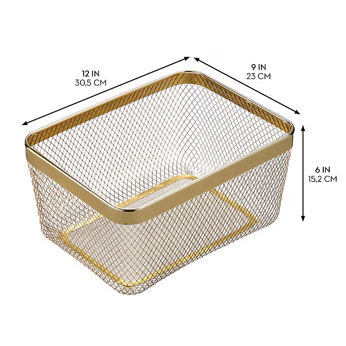 Basket Brass 12 x 9 x 6