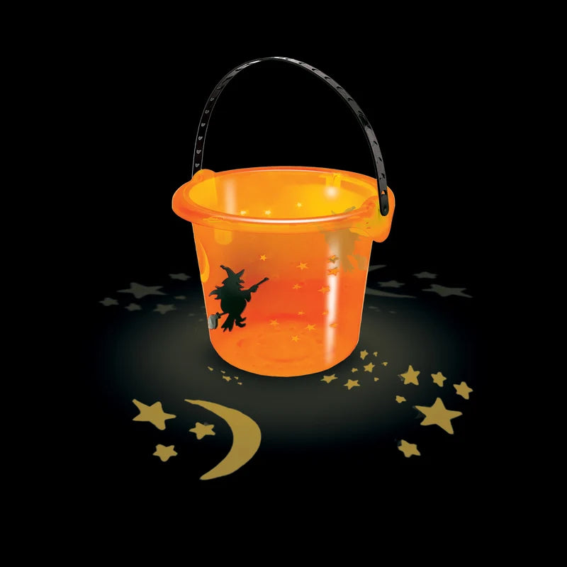 Halloween Translucent Witch LED Bucket Witch Orange