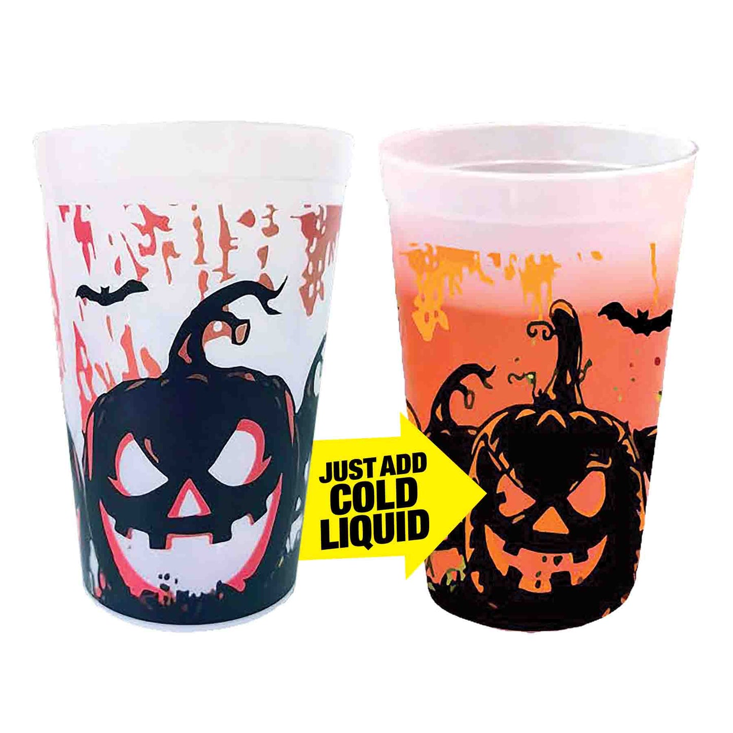 Halloween 2pk Color Changing Cups Pumpkin