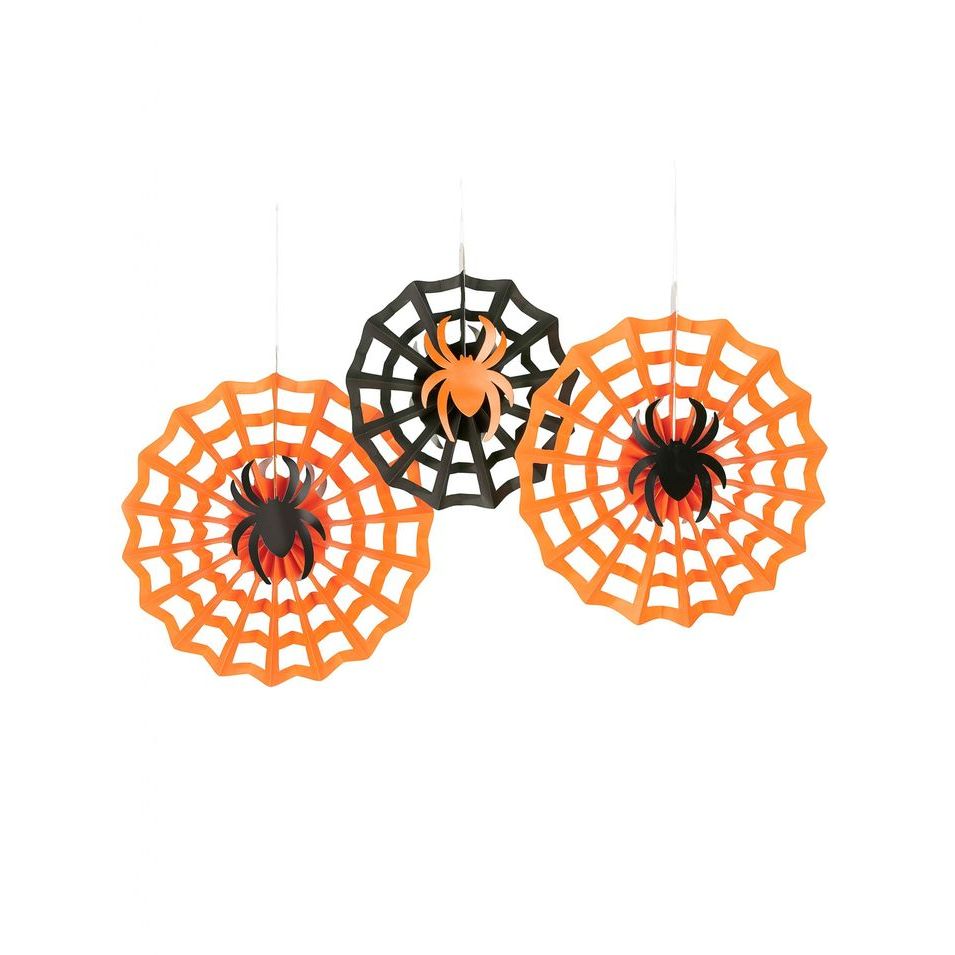 3 Piece Hanging Halloween Party Cobwebs Paper Decorations