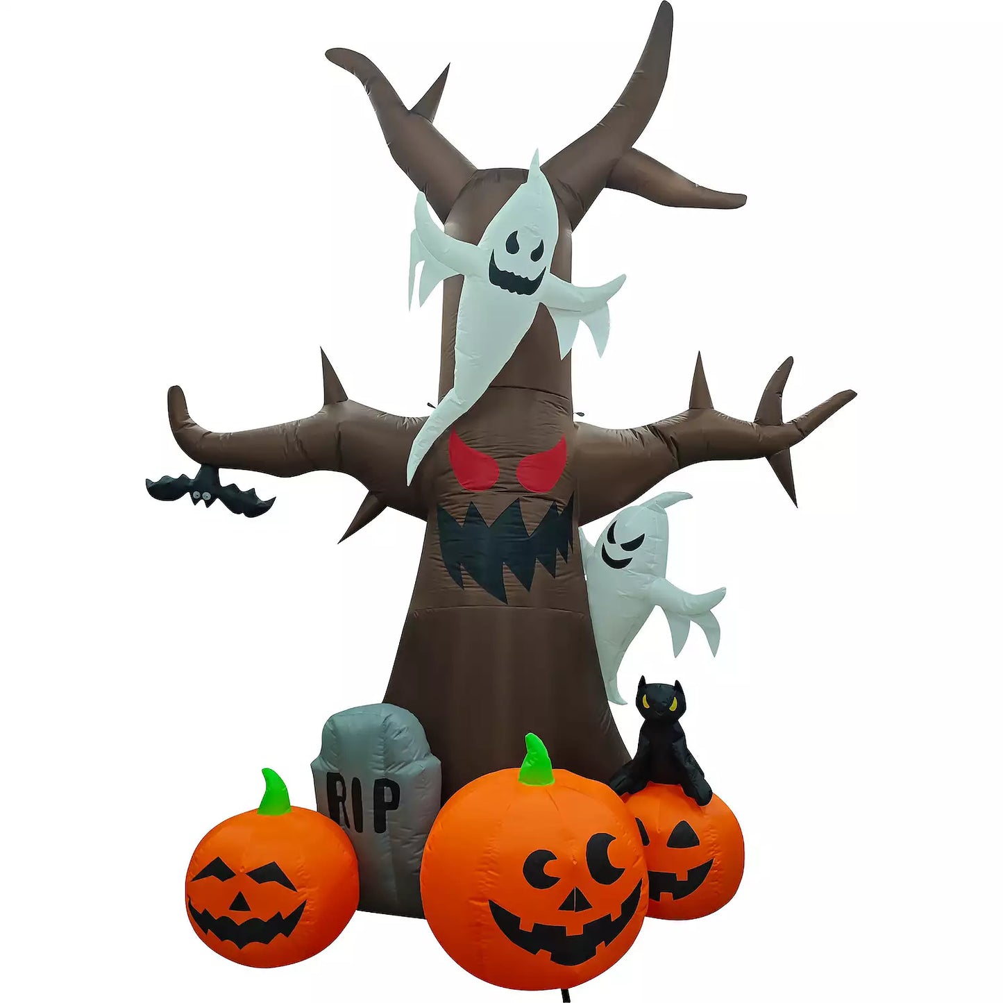12FT Halloween Inflatable Tree with Ghost and Pumpkins Around