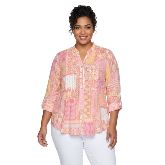 Blusa Orange Multicolor Ruby Rd X