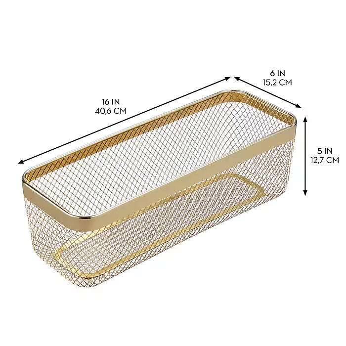 Basket 16 x 6 x 5 Brass