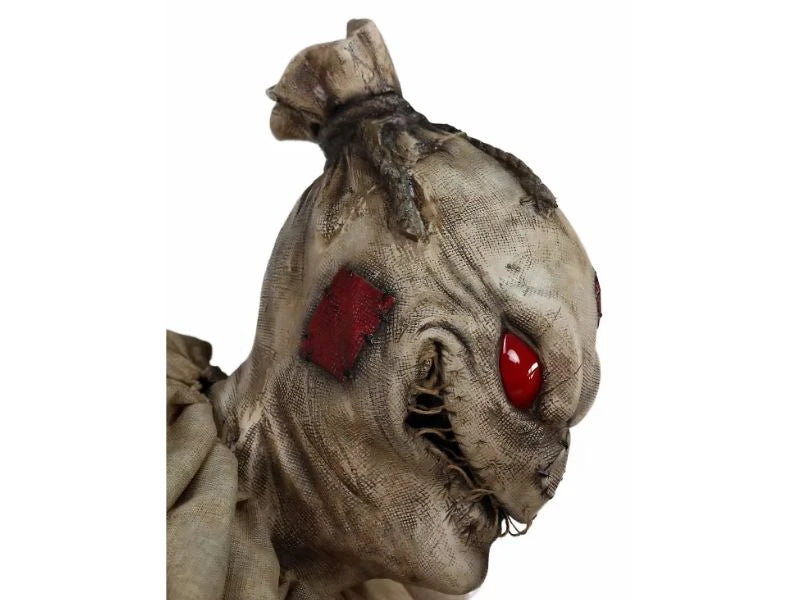 Animated Light-Up Grim Stalker Scarecrow Halloween Decoration - 7 ft