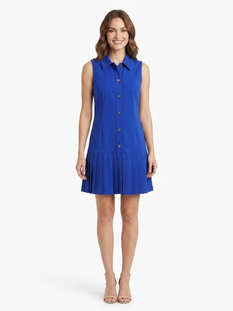Dress Flounce Vibrant Blue