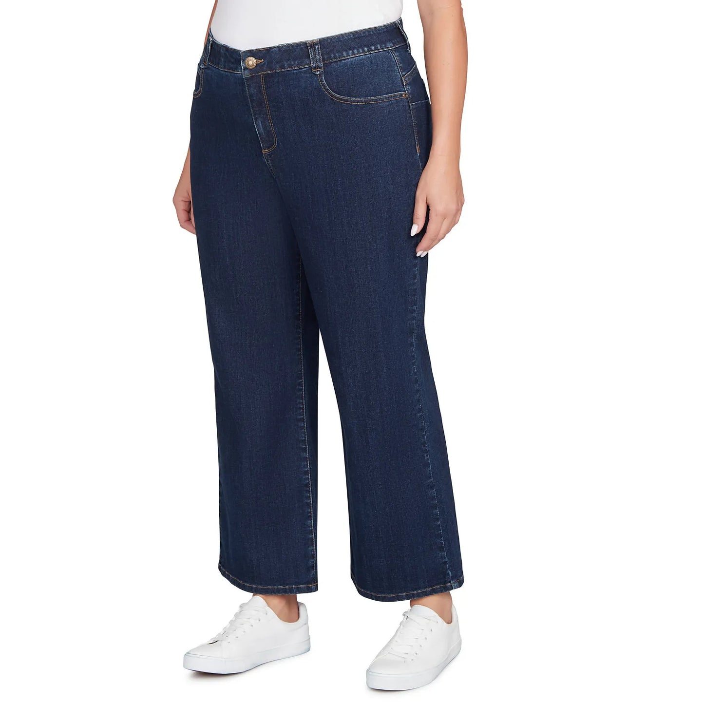 Plus Stovepipe Wide Leg Jeans Dark indigo - Ruby Rd