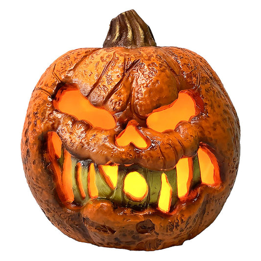8" Rotten Flaming Pumpkin