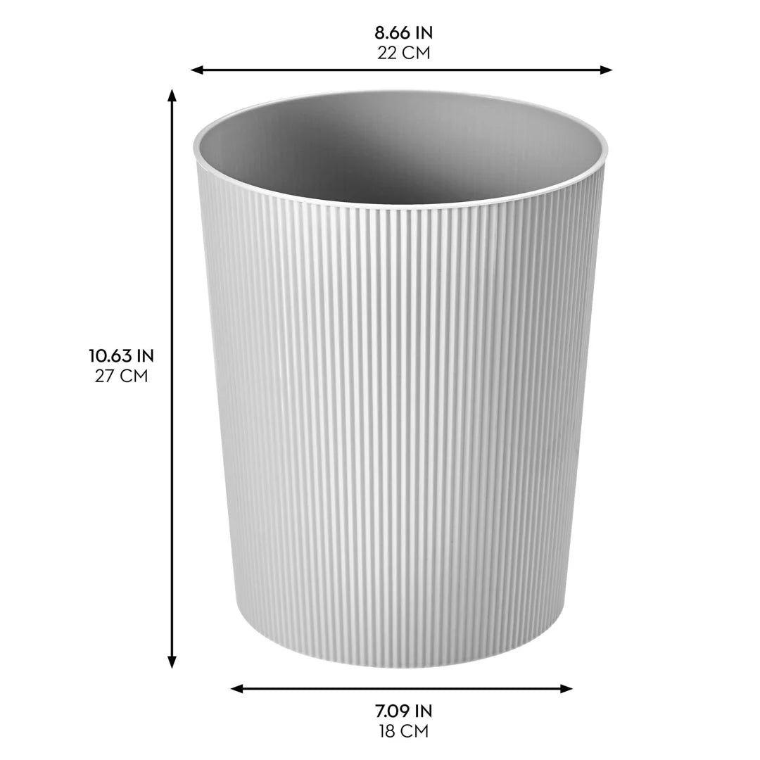 Grey Fluted Waste Can