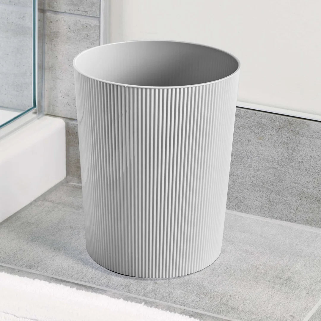 Grey Fluted Waste Can