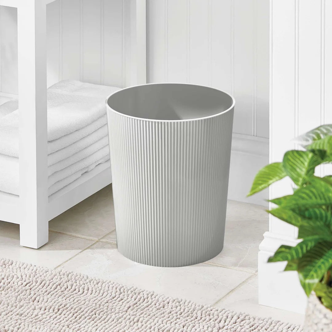 Grey Fluted Waste Can