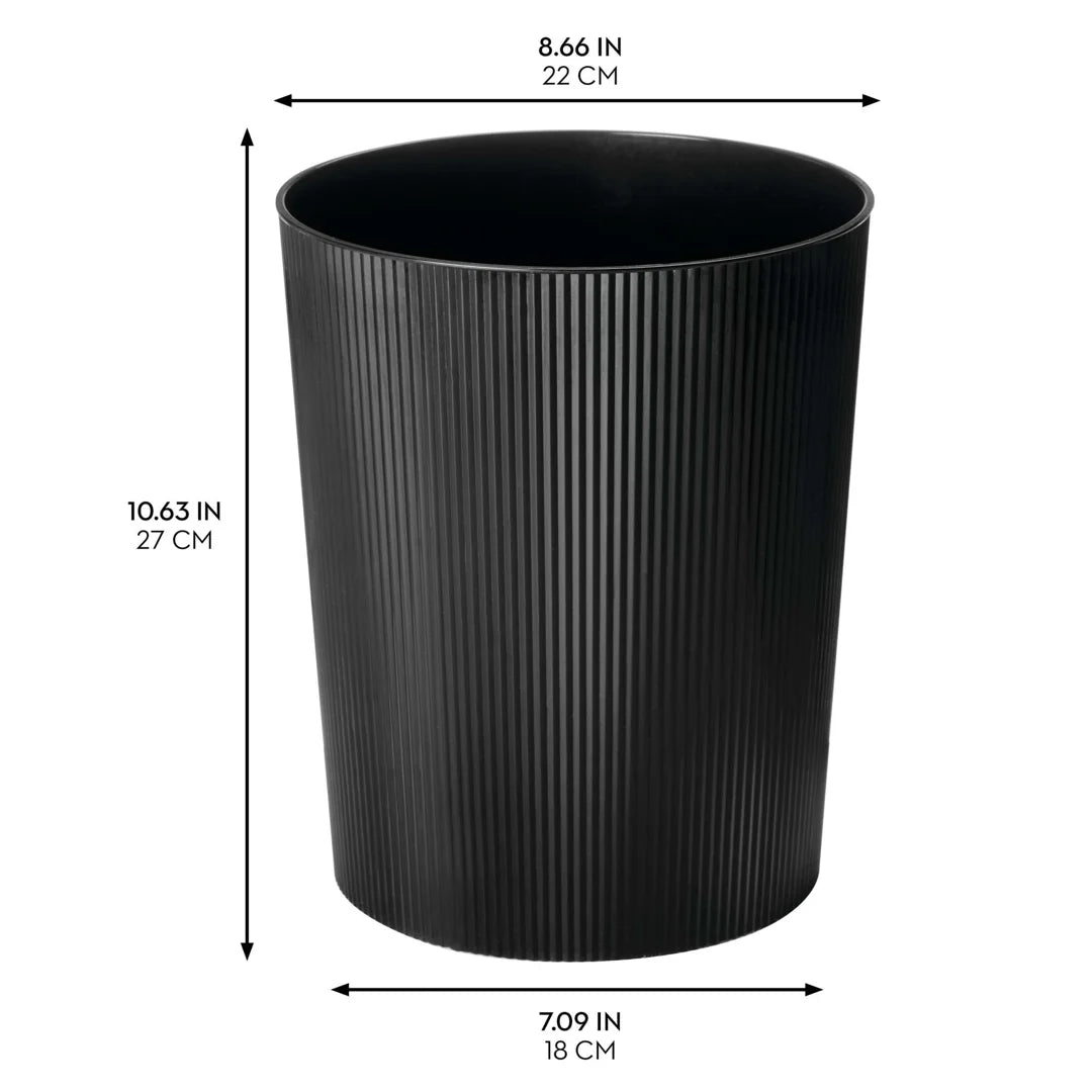 Black Fluted Waste Can