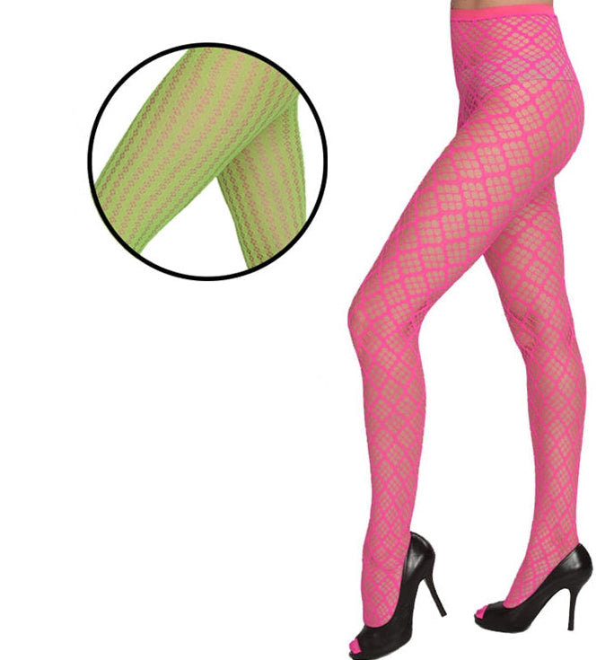 Neon Fishnet Fashion Tights Green